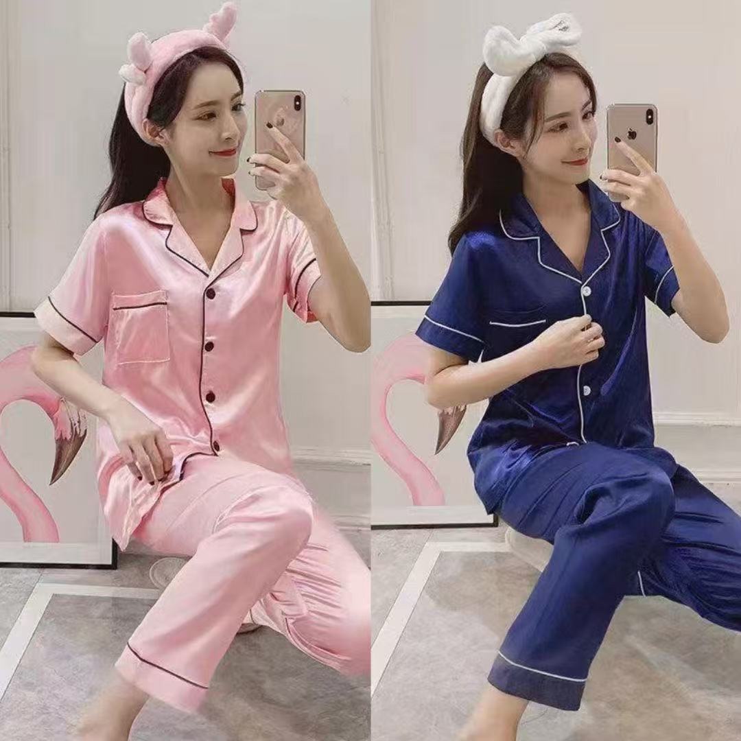Silk pajamas, soft, breathable and comfortable home wear, new summer bathrobes for women detail image 5