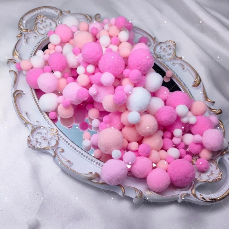 大小混装高弹毛绒球萌趣DIY彩色毛球幼儿园早教创意儿童手工毛球详情图9