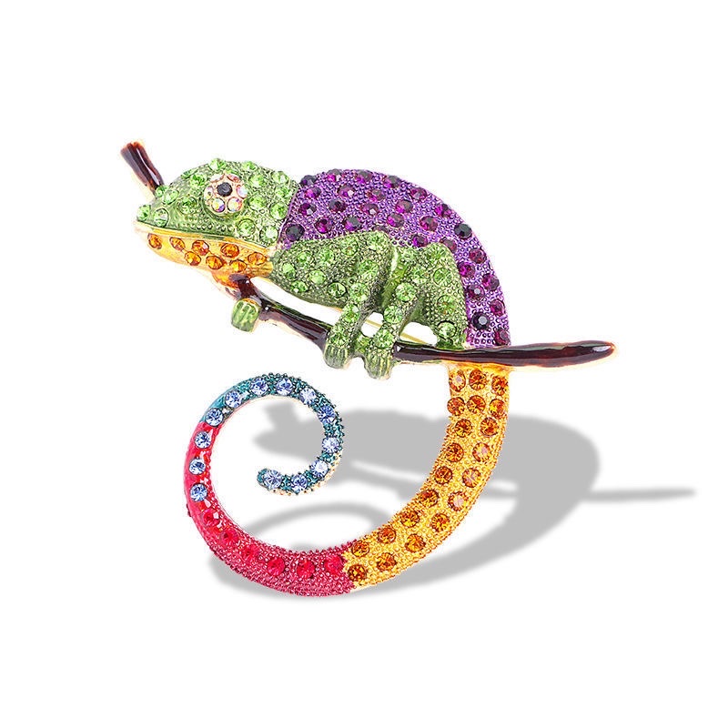 Cross-border new European and American retro personality lizard and gecko brooches, high-end animal corsages, cross-border European and American brooches wholesale detail image 2