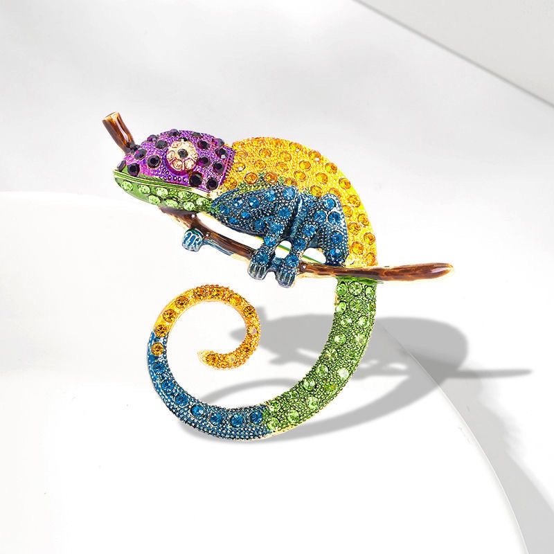 Cross-border new European and American retro personality lizard and gecko brooches, high-end animal corsages, cross-border European and American brooches wholesale detail image 4