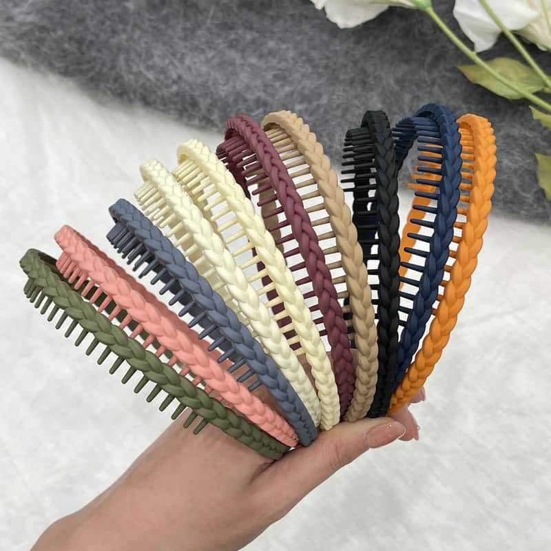Popular hair accessories: matte woven braid headband, colorful and simple hairpin, elegant Korean-style face-washing head buckle, headband and headwear