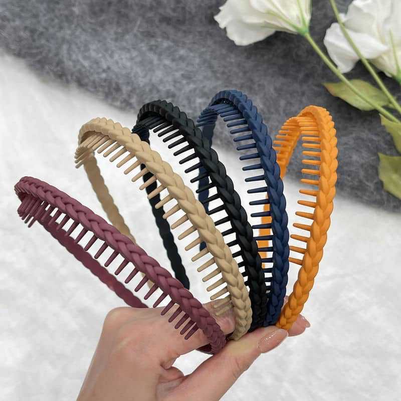 Popular hair accessories: matte woven braid headband, colorful and simple hairpin, elegant Korean-style face-washing head buckle, headband and headwear details Picture