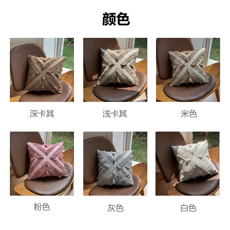 45cmx45cm波西米亚流苏抱枕套立体绣花（不含枕心）详情图2