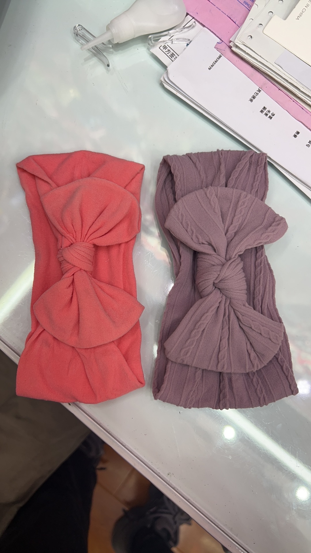 特别定制亚马逊外贸热销婴儿发带宝宝头带提花弹性宽边蝴蝶结儿童发带头饰细节图