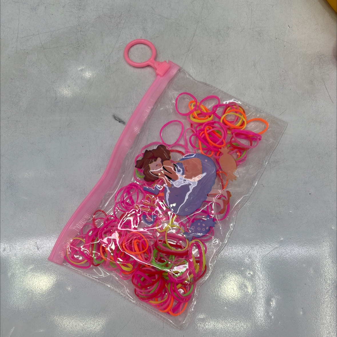 女孩拉链袋皮筋可爱皮绳混色特厚发圈发饰儿童头绳一次性皮圈强拉不断产品图