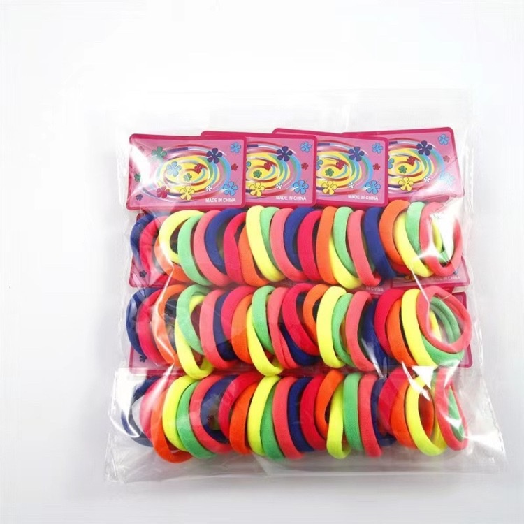 4cm fluorescent color hair tie, 72 pieces of foreign trade towel hair band, high-elasticity seamless hair tie Specification image