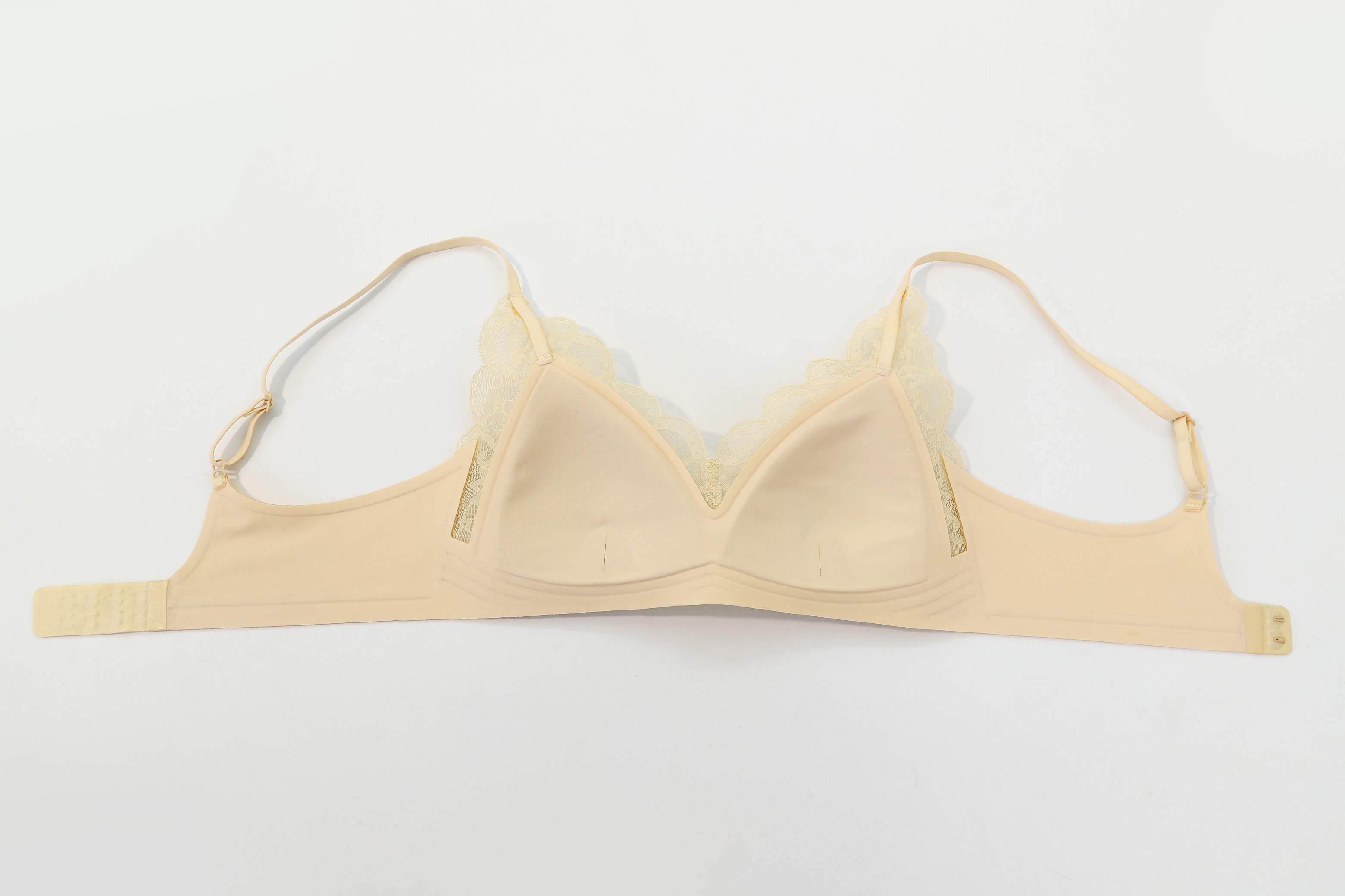 French satin lace women's bra is breathable, comfortable, soft and supports with a thick cup shape detail image 6