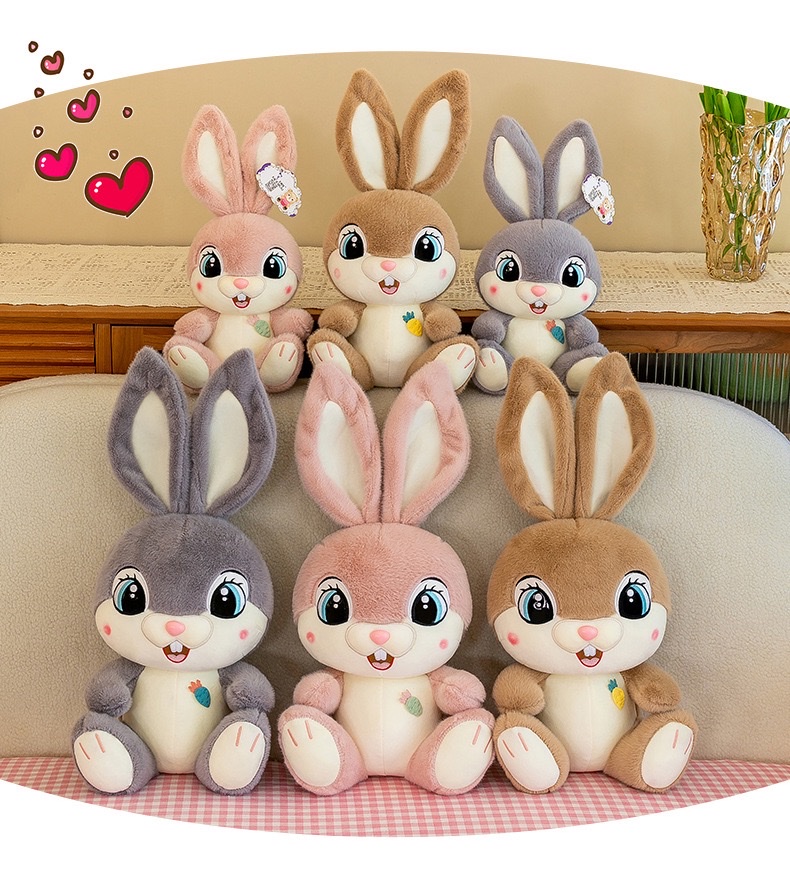 Sweet rabbit plush toys, cute big-eyed rabbit dolls, long-eared rabbit dolls, children's soothing dolls detail image 8