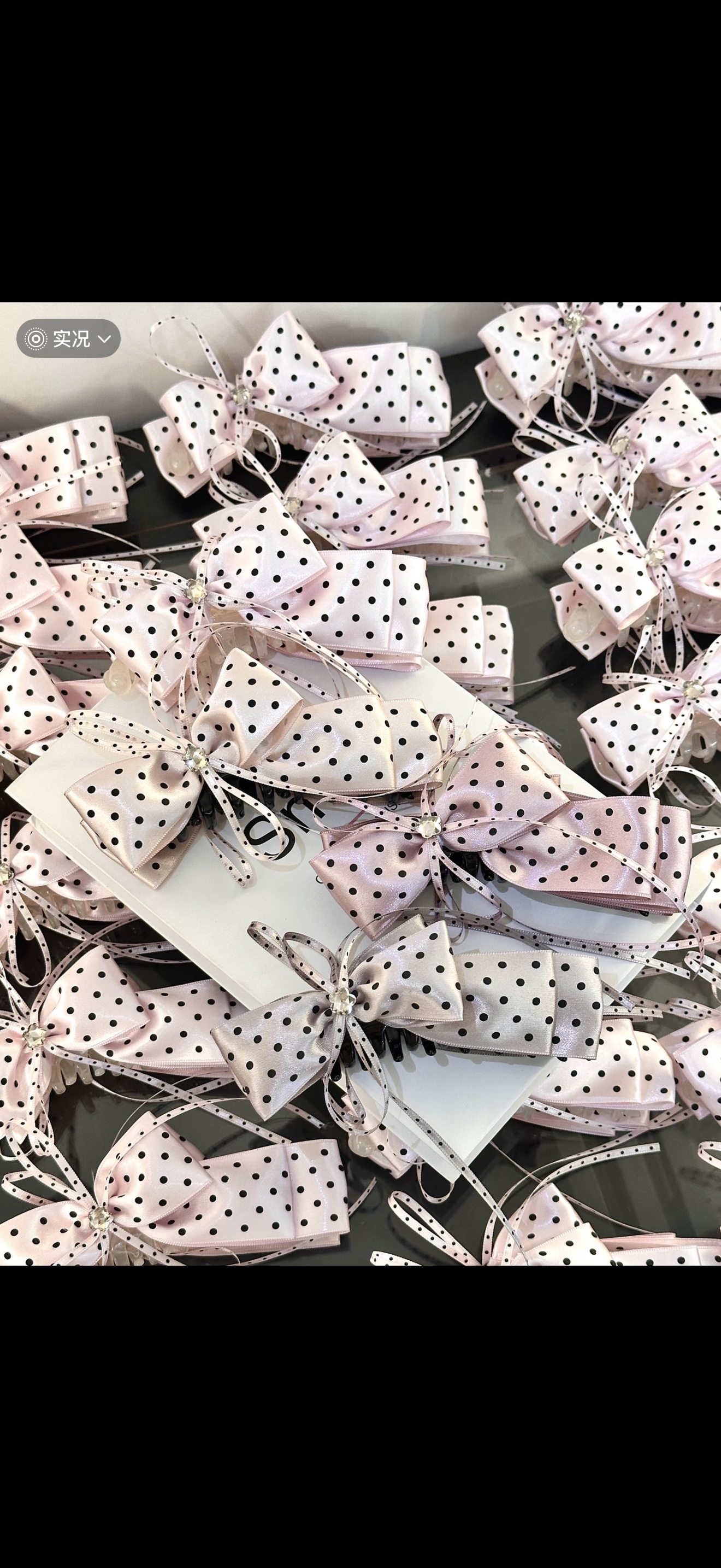 超大号蝴蝶结香蕉夹13公分底胚抓夹波点小香风防滑加固发夹发饰