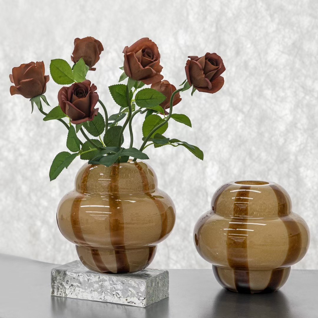 Blue and white porcelain ceramic vase, crystal glass vase, 180ml, decorative item, household gift