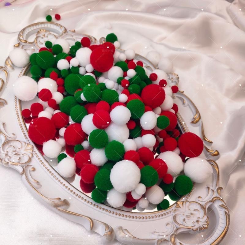 大小混装高弹毛绒球萌趣DIY彩色毛球幼儿园早教创意儿童手工毛球详情图8