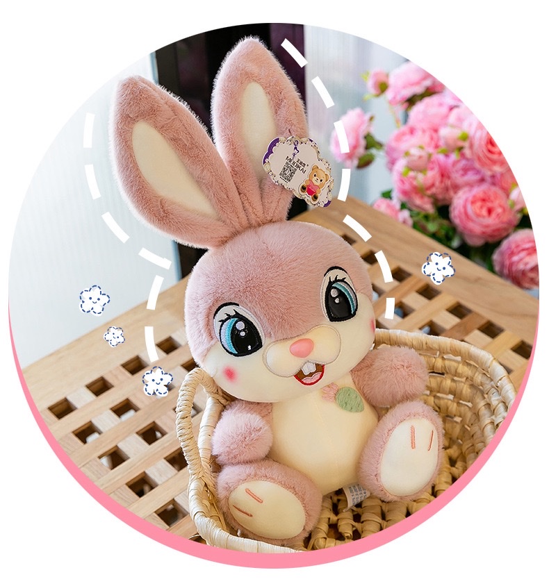 Sweet rabbit plush toys, cute big-eyed rabbit dolls, long-eared rabbit dolls, children's soothing dolls detail image 10