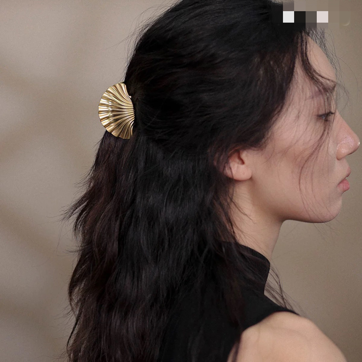 "Sea Shell" Hair Grabber small female hair clip, new high ponytail hair volume, simple metal style shark clip Specification image