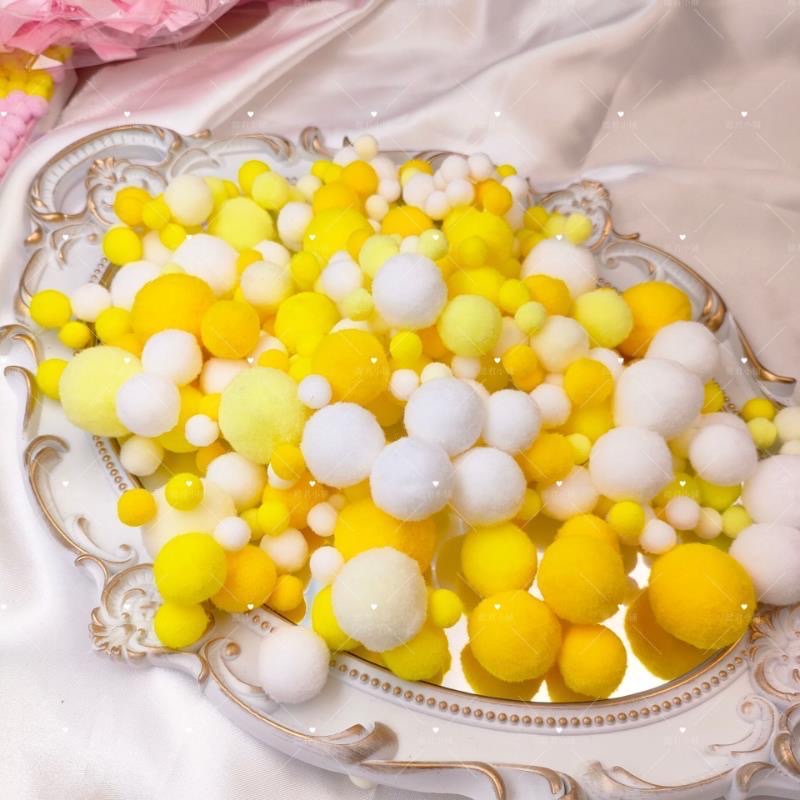大小混装高弹毛绒球萌趣DIY彩色毛球幼儿园早教创意儿童手工毛球详情图10