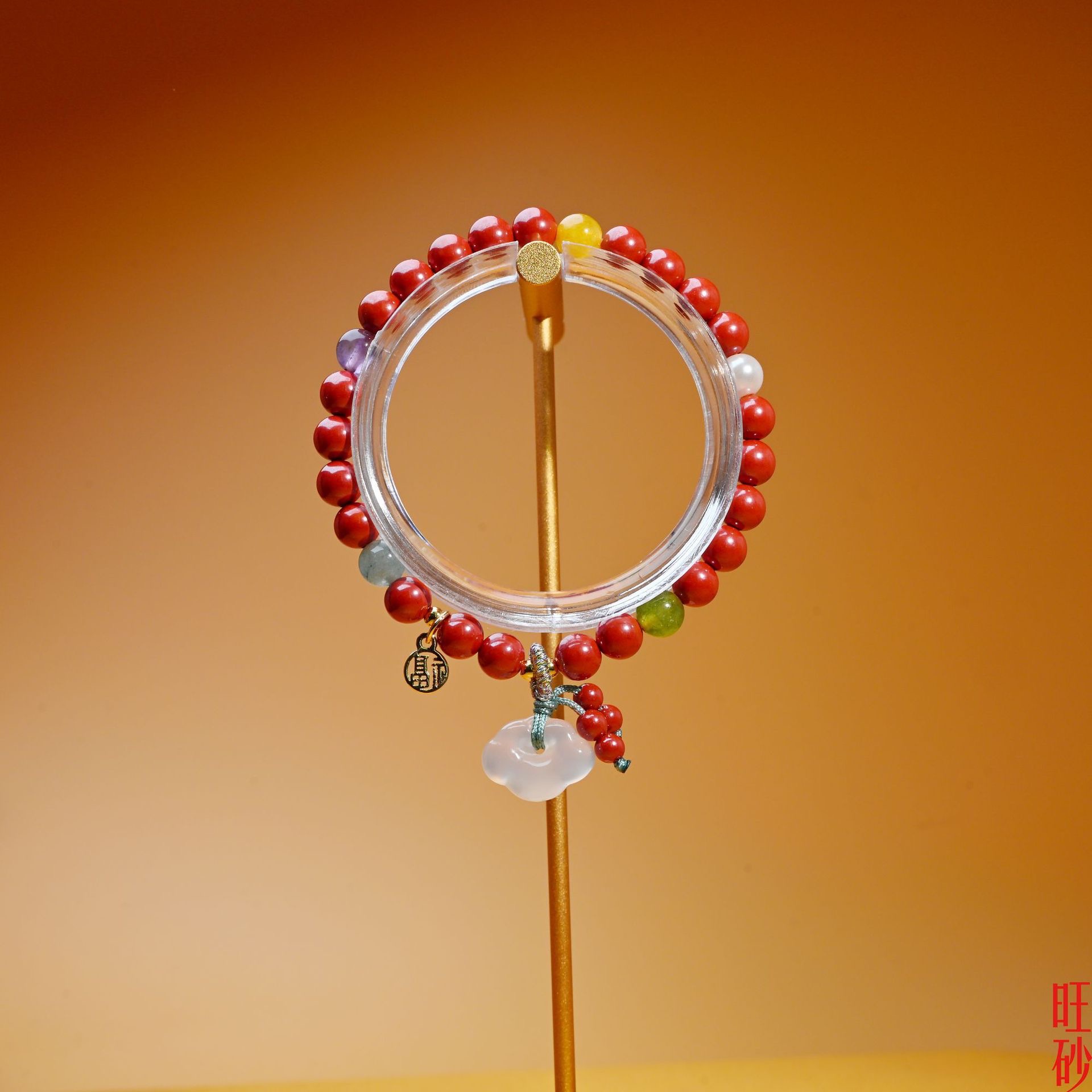 6mm高含量帝王砂祥云如意手串 本命年招财如意手链 男女款朱砂 手串详情图3