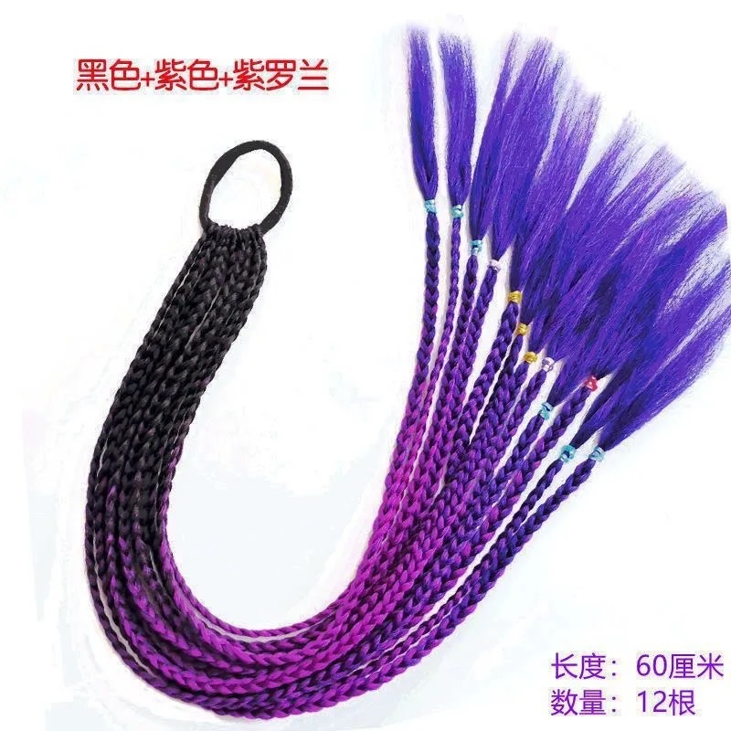 Cross-border wigs, colorful ponytails, braids, curly dreadlocks, ponytails, and synthetic fiber wigs Specification image