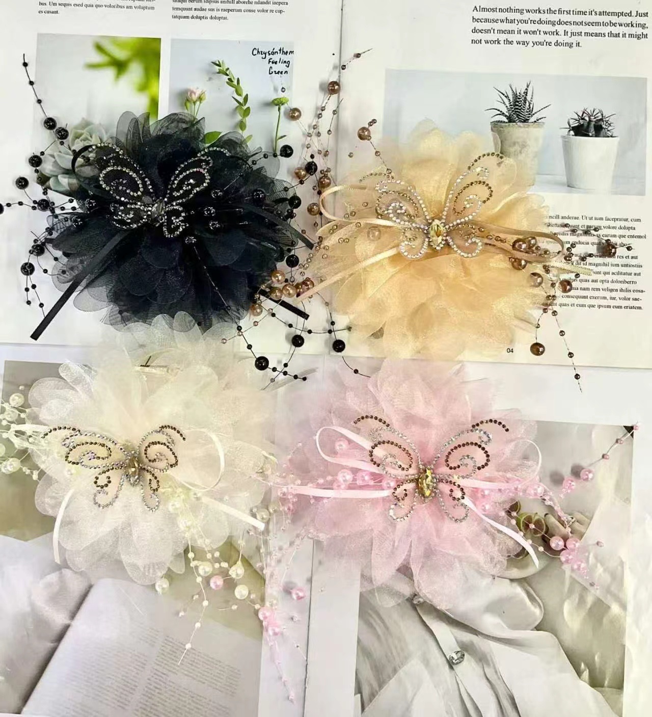 茉莉发饰爪子头饰品发夹发卡女款时尚头饰乐妍头花