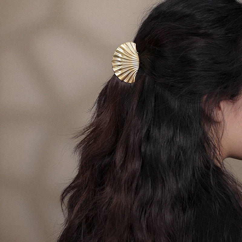"Sea Shell" Hair Grabber small female hair clip, new high ponytail hair volume, simple metal style shark clip details Picture