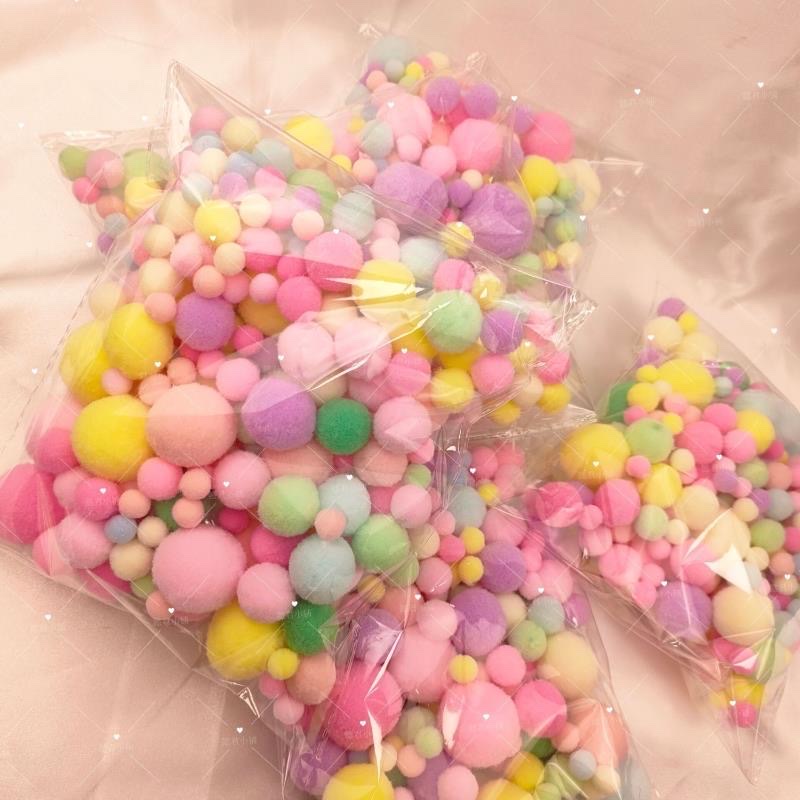 大小混装高弹毛绒球萌趣DIY彩色毛球幼儿园早教创意儿童手工毛球详情图7