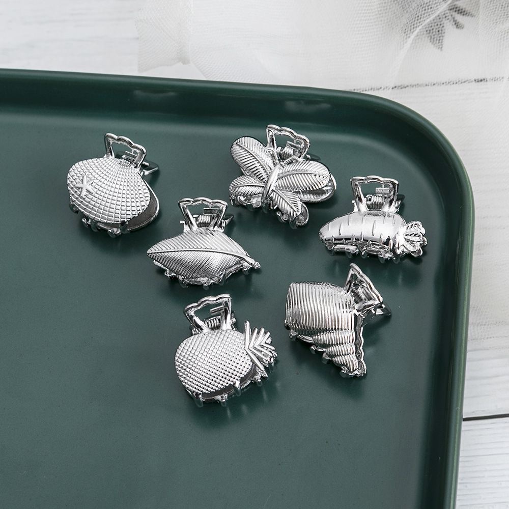 Fashionable and retro gold alloy mini side bangs small gripper, texture metal shell hair clip and gripper