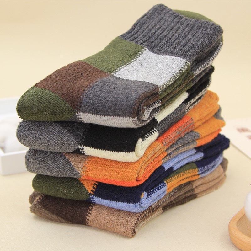 Men's vintage long socks for autumn and winter, men's ethnic style, student Korean style, Instagram trendy thick mid-calf, winter thick thread Specification image