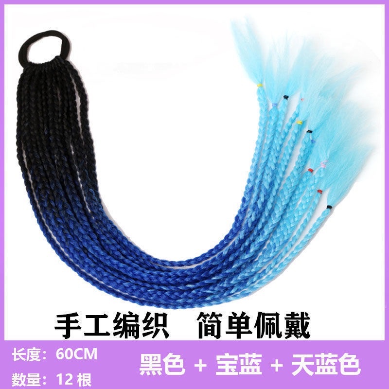 Cross-border wigs, colorful ponytails, braids, curly dreadlocks, ponytails, and synthetic fiber wigs Item Picture