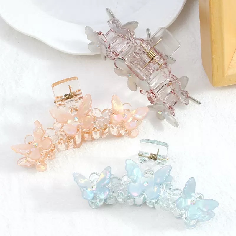 Acrylic butterfly hair handle accessories, hair ornaments, hair clips, hairpins, headwear, claw head ornaments details Picture