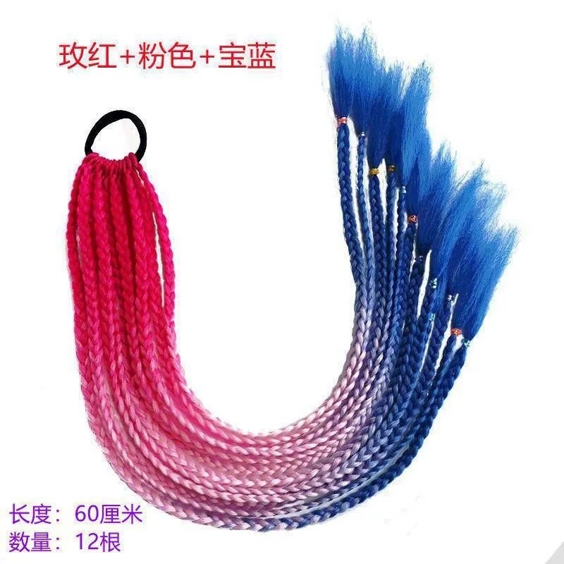Cross-border wigs, colorful ponytails, braids, curly dreadlocks, ponytails, and synthetic fiber wigs details Picture