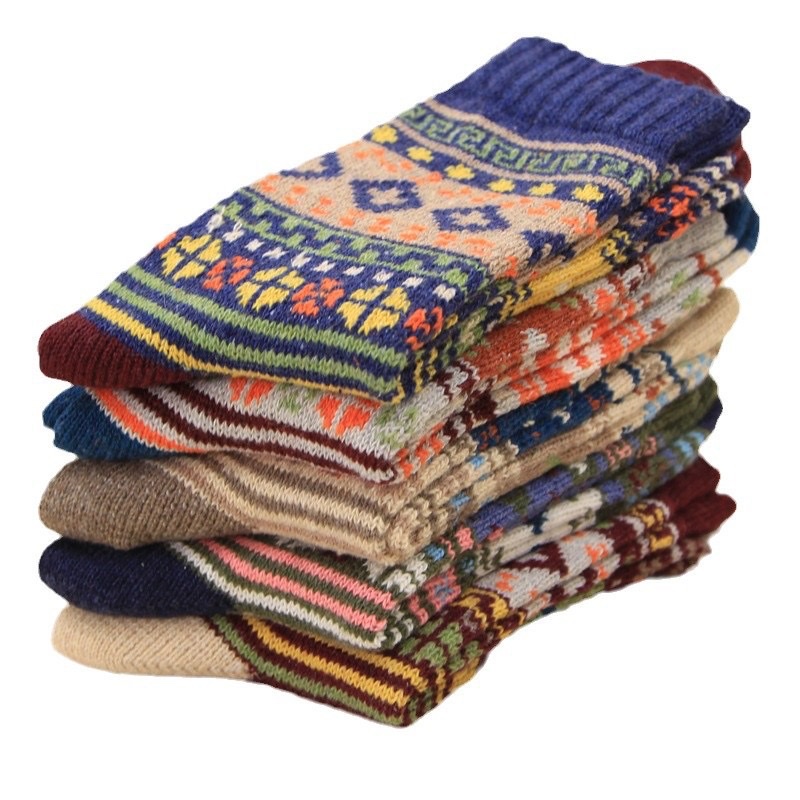 Men's vintage long socks for autumn and winter, men's ethnic style, student Korean style, Instagram trendy thick mid-calf, winter thick thread Application Scenario