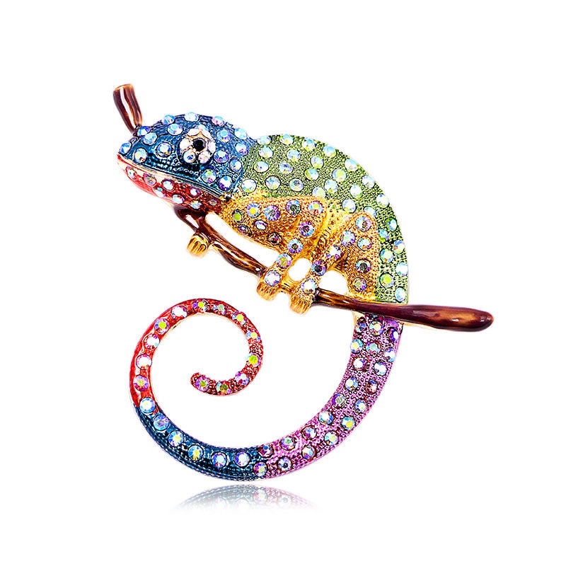 Cross-border new European and American retro personality lizard and gecko brooches, high-end animal corsages, cross-border European and American brooches wholesale detail image 3