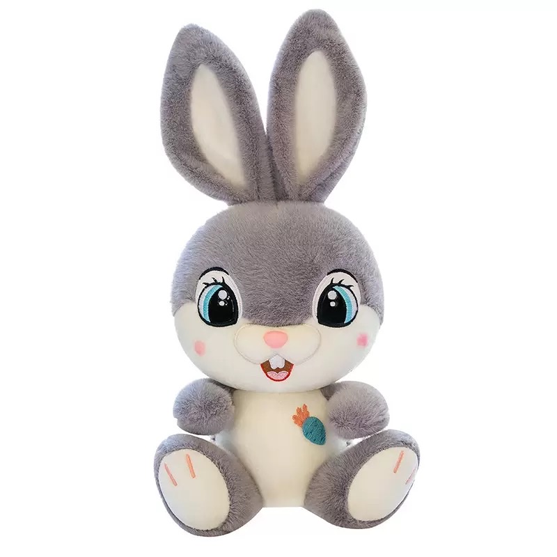 Sweet rabbit plush toys, cute big-eyed rabbit dolls, long-eared rabbit dolls, children's soothing dolls