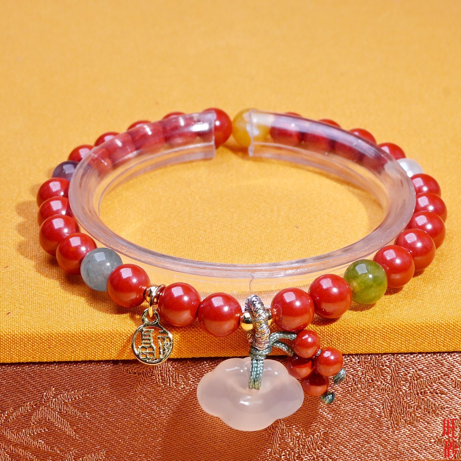 6mm高含量帝王砂祥云如意手串 本命年招财如意手链 男女款朱砂 手串详情图4