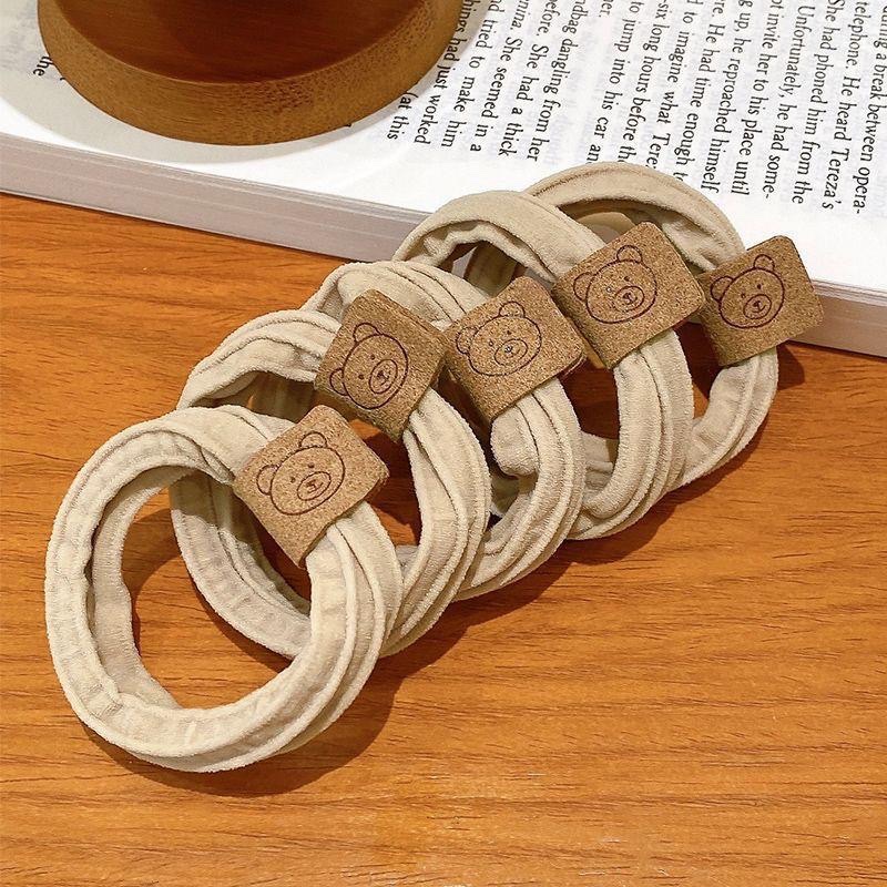 Simple, high-elasticity, seamless bear hair tie, leather band hair tie, durable high ponytail headwear, towel tie hair tie undefined