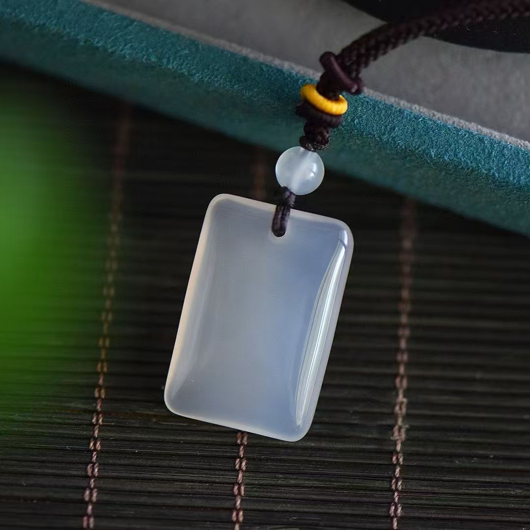 White Moonlight Chalcedony Peace Pendant, No Matter Pendant, Agate Buddha Necklace for men and women, a festival gift pendant for your girlfriend details Picture