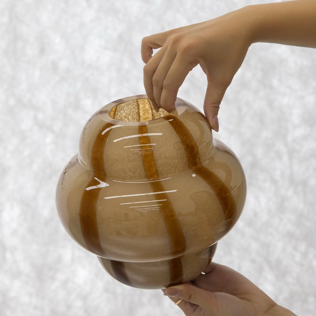 Blue and white porcelain ceramic vase, crystal glass vase, 180ml, decorative item, household gift Specification image