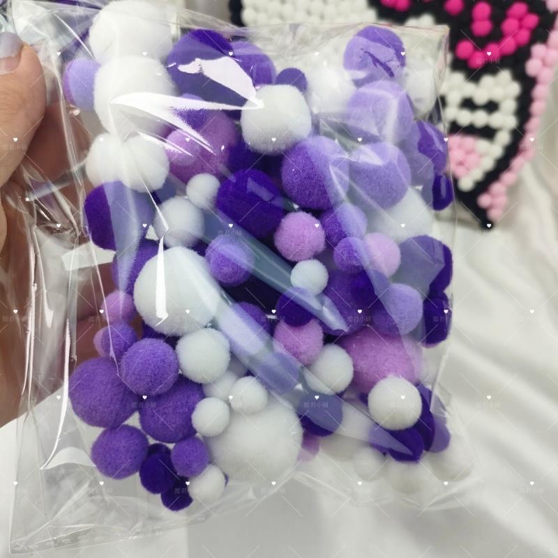 大小混装高弹毛绒球萌趣DIY彩色毛球幼儿园早教创意儿童手工毛球详情图13