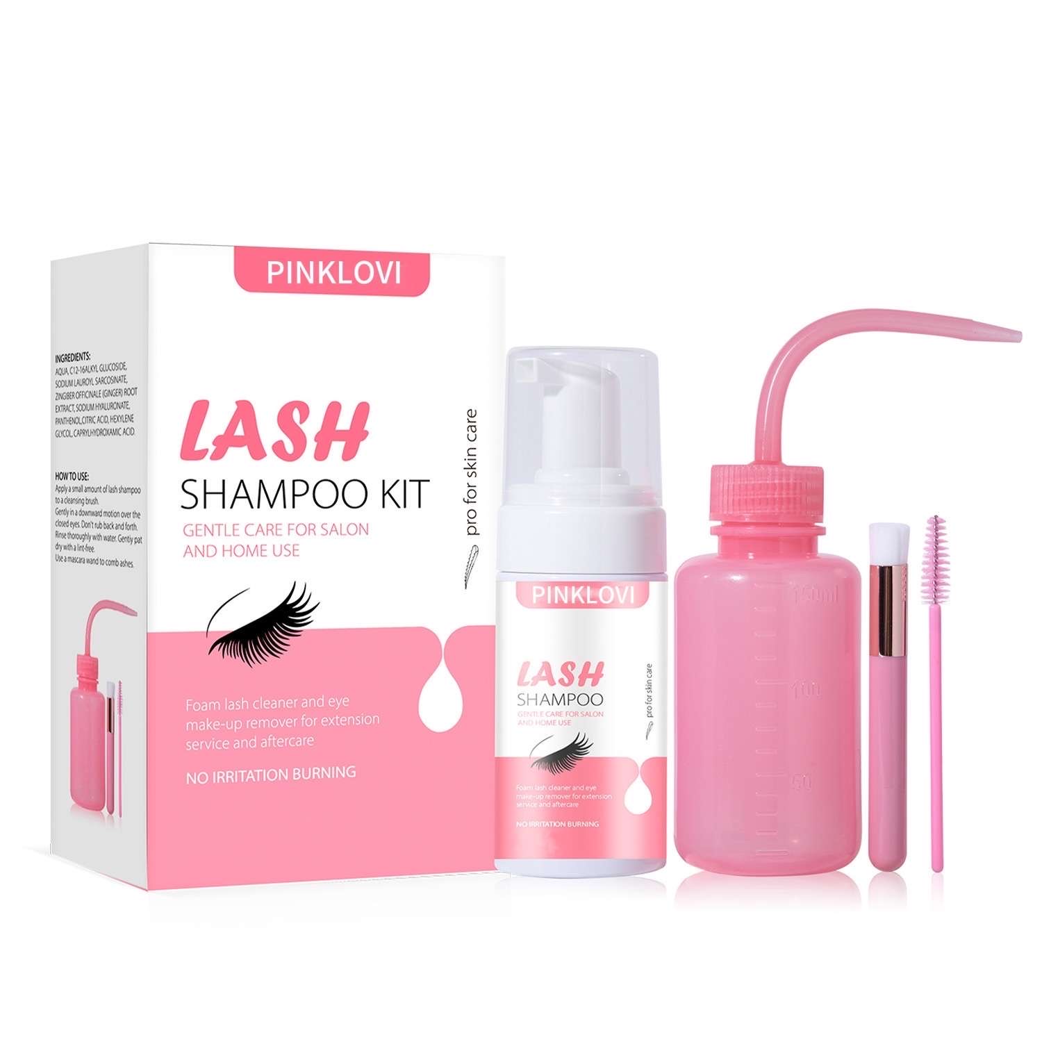 This eyelash mousse set is a gentle, soothing and oil-removing foam cleansing mousse specially designed for eyelash extensions