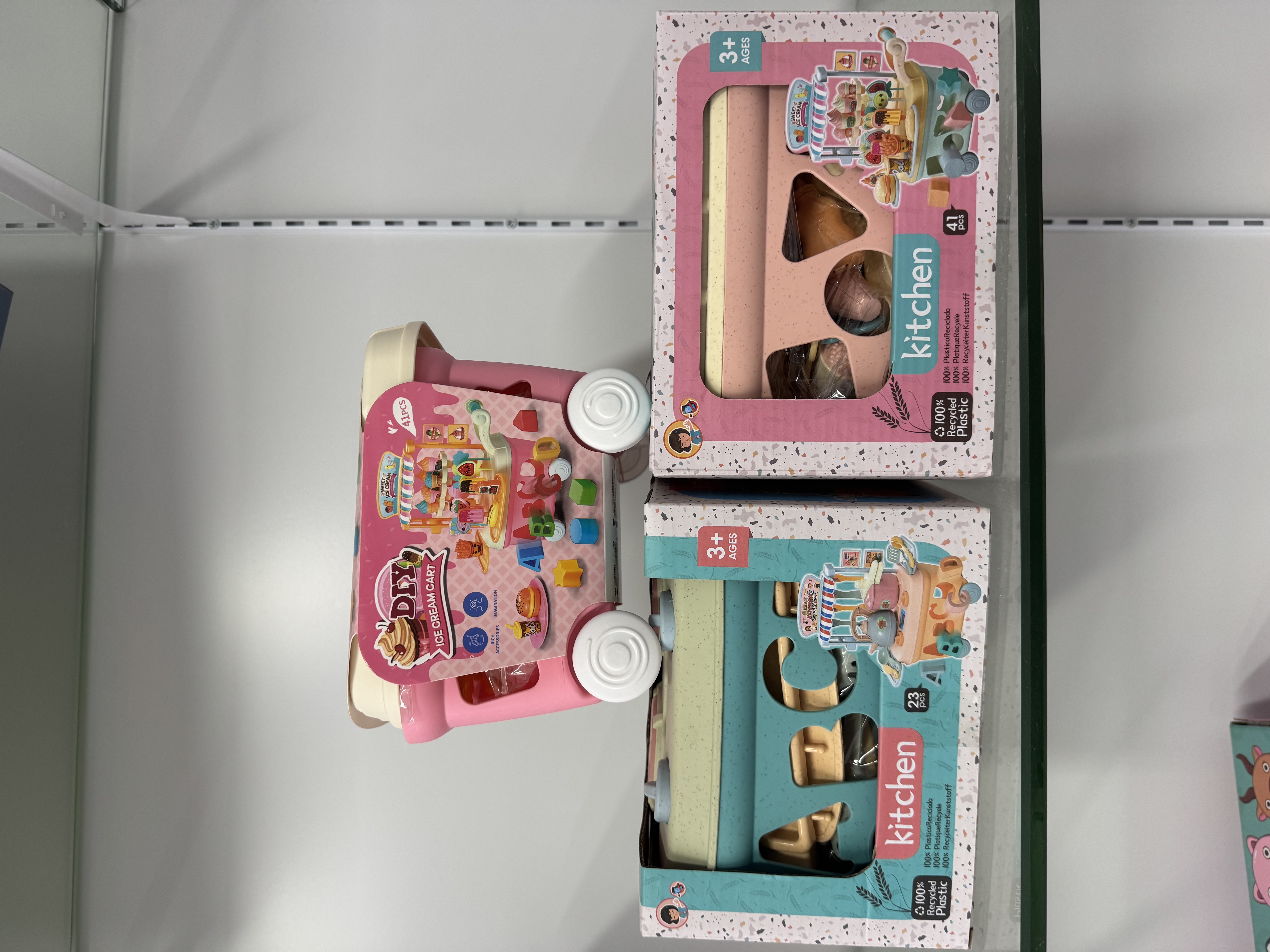 儿童仿真工具 女童手推购物桶车套装 收纳盒玩具