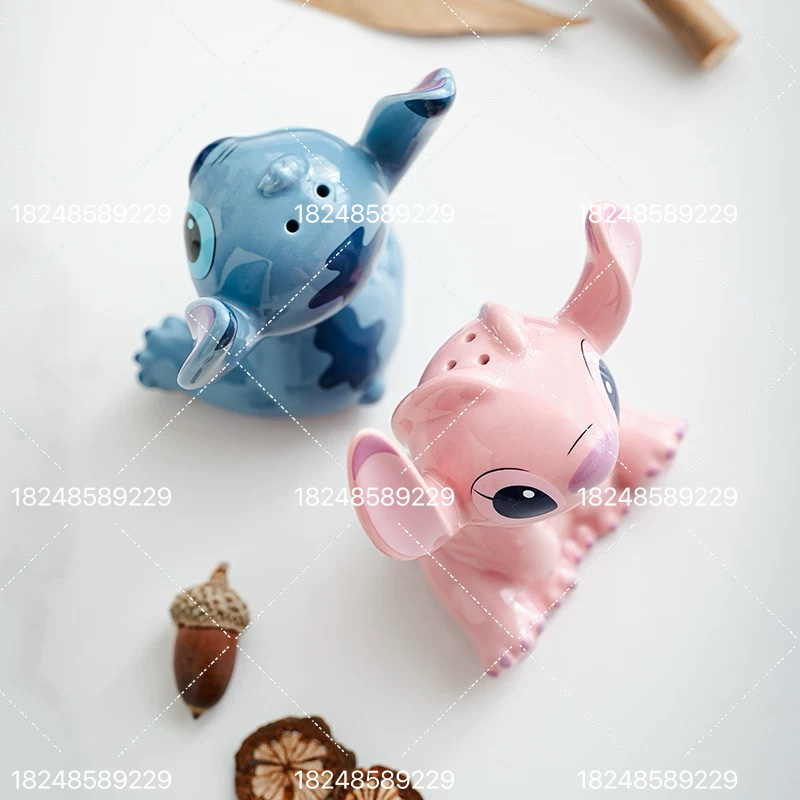 Stitch Ceramic Seasoning Jar Set, Home kitchen seasoning jars, Creative and cute Salt Jar, Pepper Jar. Stitch Genuine Ceramic seasoning Jar set, home kitchen seasoning jars, Creative and cute salt jar, Pepper jar detail image 4