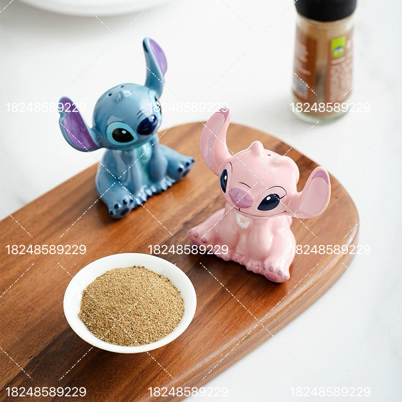 Stitch Ceramic Seasoning Jar Set, Home kitchen seasoning jars, Creative and cute Salt Jar, Pepper Jar. Stitch Genuine Ceramic seasoning Jar set, home kitchen seasoning jars, Creative and cute salt jar, Pepper jar details Picture