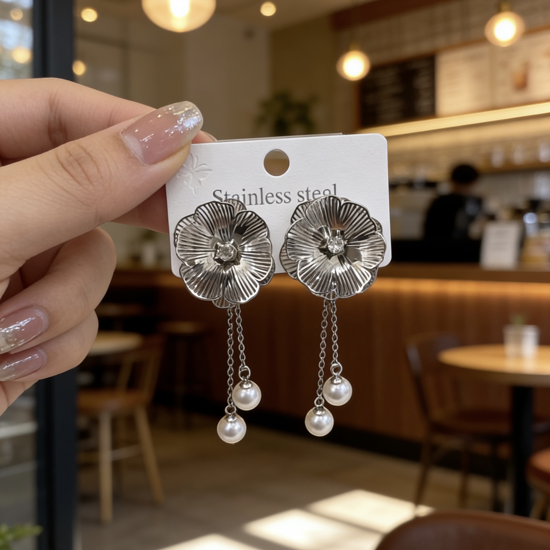 Jewellery耳环耳扣饰品手饰时尚简约设计 不锈钢电脑片耳环