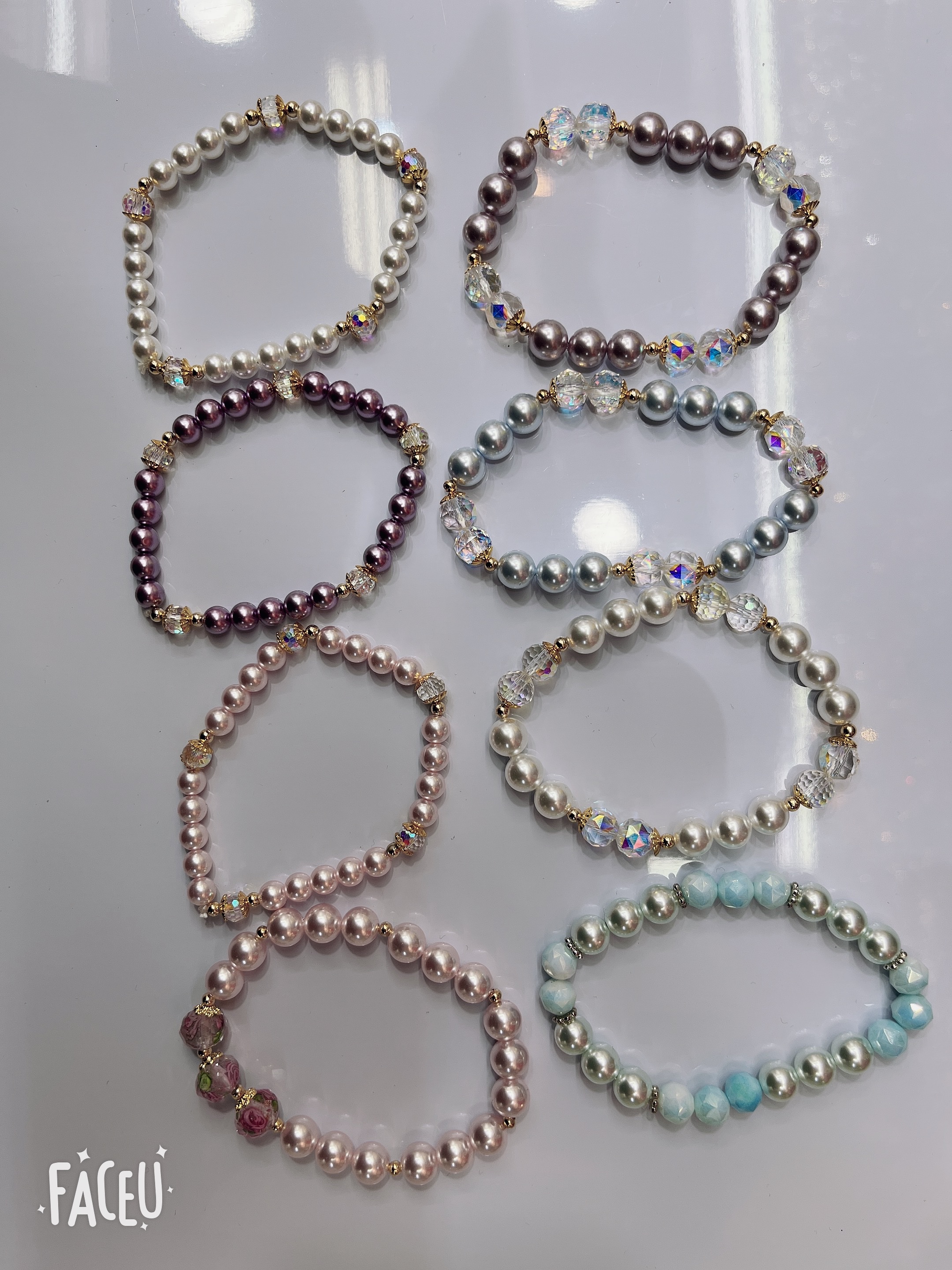 珍珠水晶手链能量手串天然水晶珠#珍珠手链细节图