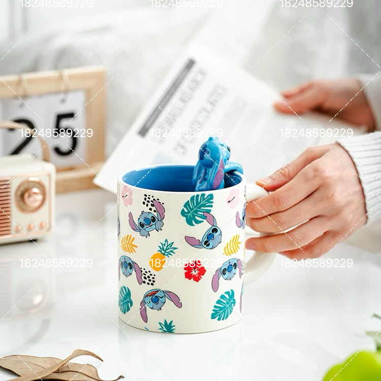 Disney Teddy cups for boyfriends, female friends, healing best friends, high-end birthday gifts, 520 Valentine's Day, cute Teddy ceramic mugs, Disney beautiful home drinking cups, couple coffee cups, souvenirs detail image 4
