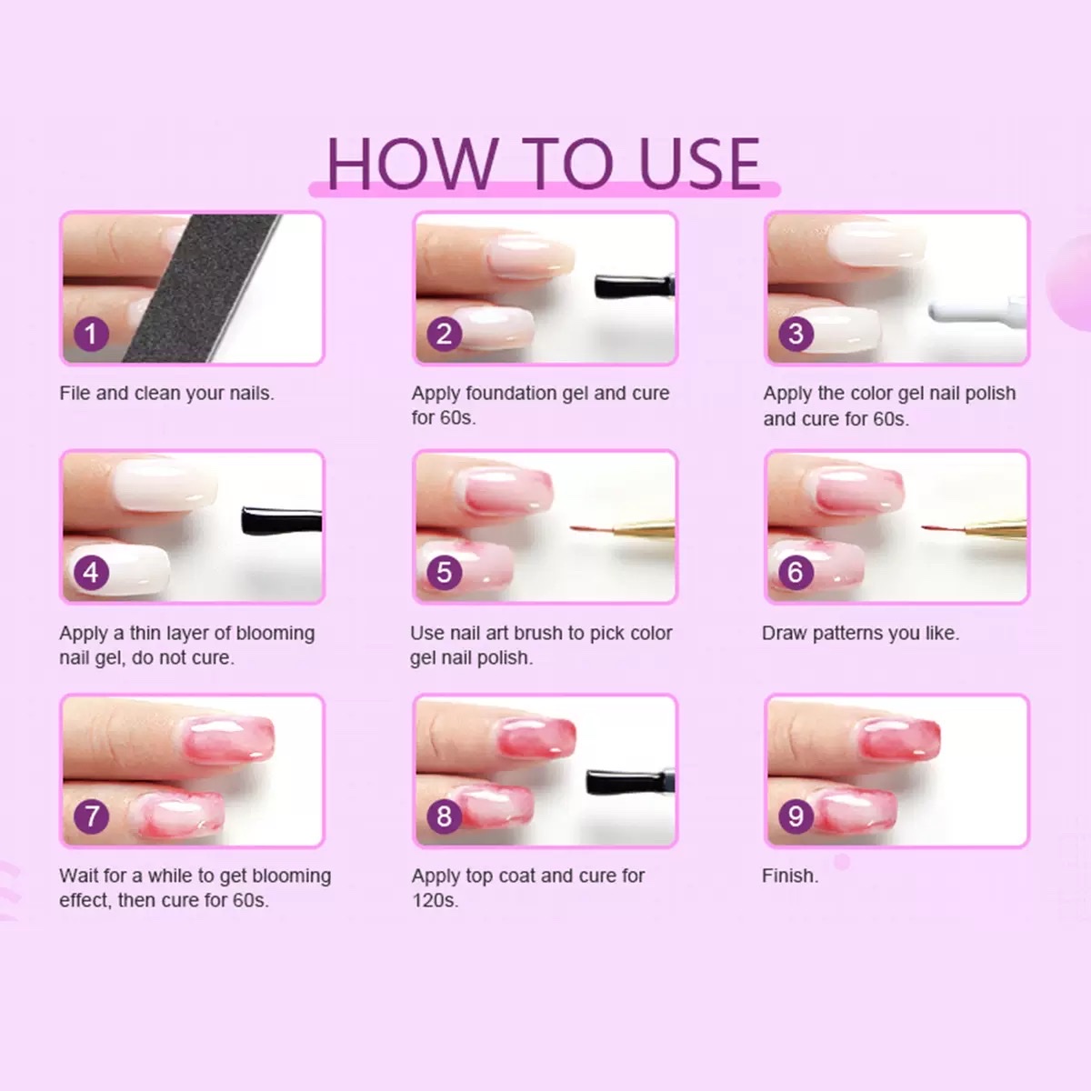 15ml transparent nail polish smudging gel Gradient Blush Marble texture Special rendering gel detail image 3