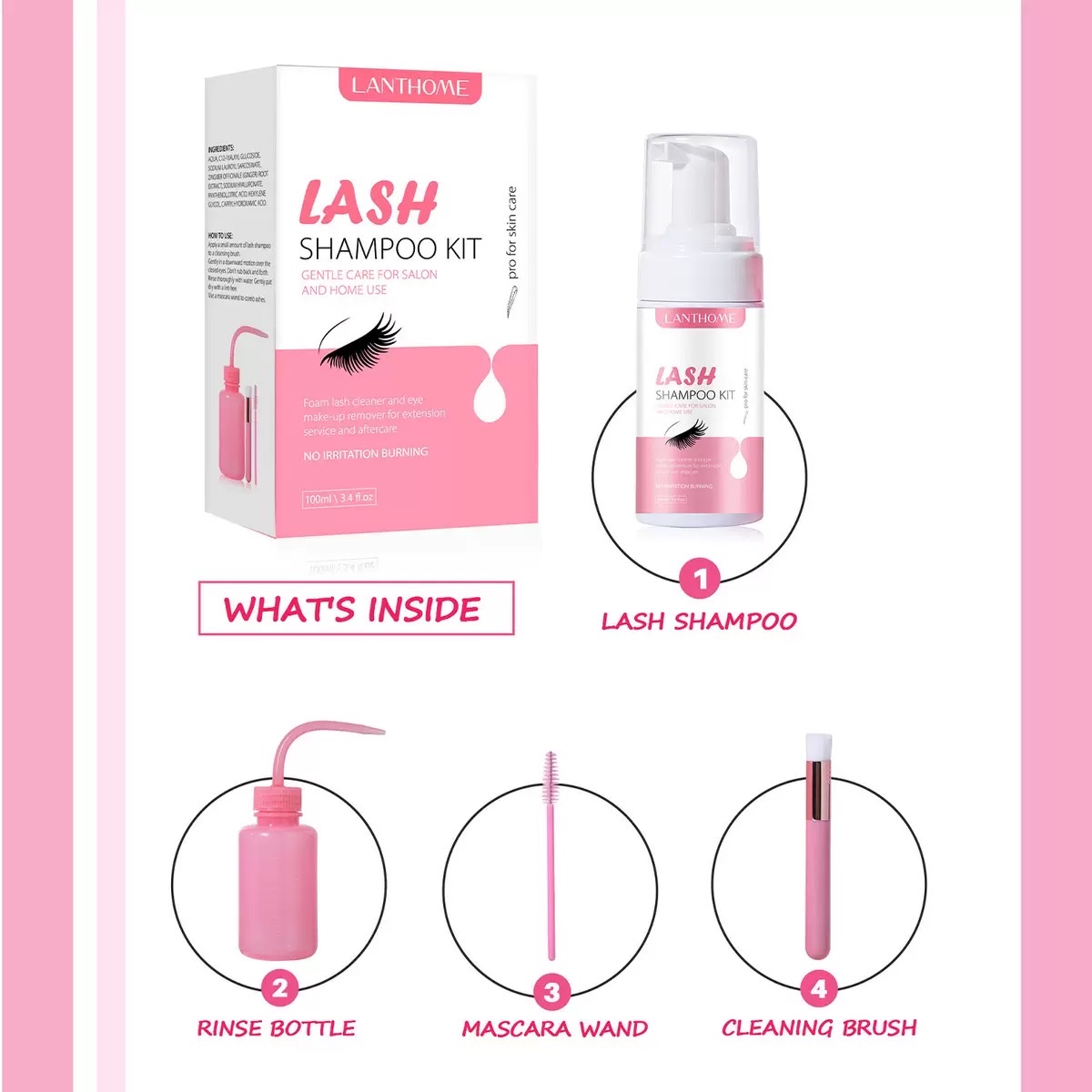 This eyelash mousse set is a gentle, soothing and oil-removing foam cleansing mousse specially designed for eyelash extensions detail image 3