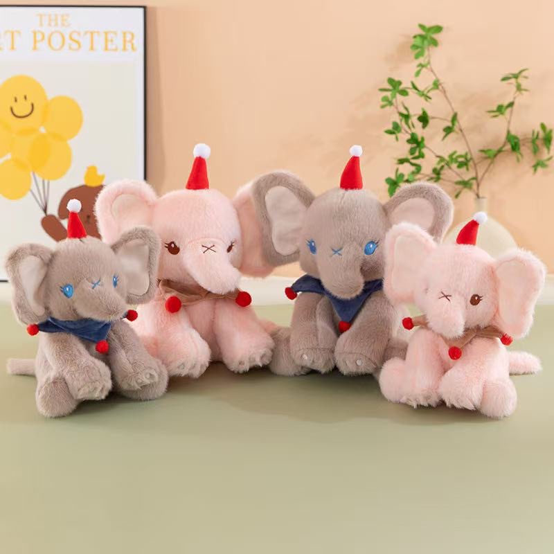 Wholesale of new cute little elephant plush toys, elephant dolls and birthday gifts for sleeping details Picture