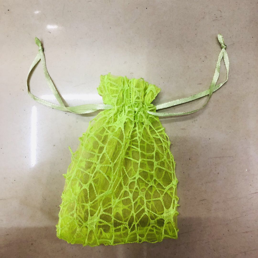 Green mesh cloth bag, scarf storage ring, drawstring, candy bag, skin care product sample wholesale, plush toy gauze bag