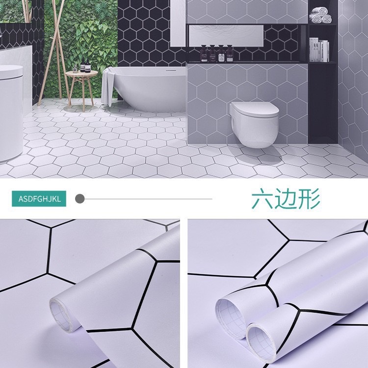 Cross-border wholesale floor stickers, plastic-sealed self-adhesive waterproof bathroom anti-slip floor stickers, wear-resistant and refurbished floor stickers detail image 20