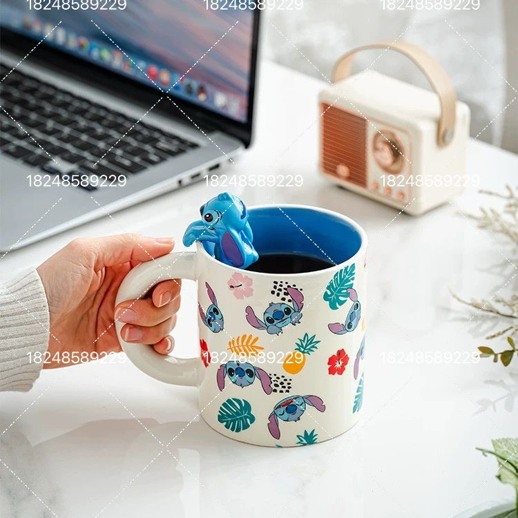 Disney Teddy cups for boyfriends, female friends, healing best friends, high-end birthday gifts, 520 Valentine's Day, cute Teddy ceramic mugs, Disney beautiful home drinking cups, couple coffee cups, souvenirs Specification image