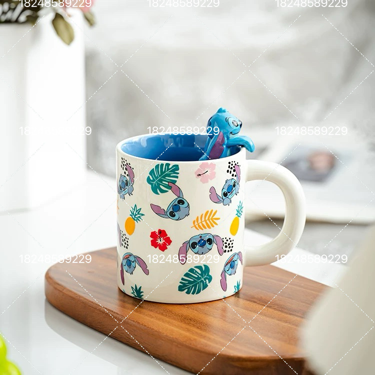 Disney Teddy cups for boyfriends, female friends, healing best friends, high-end birthday gifts, 520 Valentine's Day, cute Teddy ceramic mugs, Disney beautiful home drinking cups, couple coffee cups, souvenirs